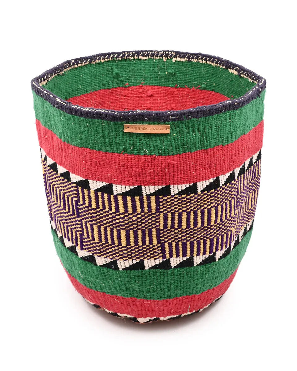 SHANGAZI: Extra Large Green, Red, Purple, Orange Wool Basket