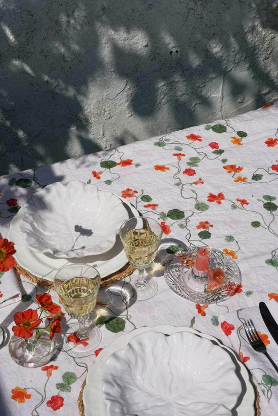 Nasturtium Linen Tablecloth