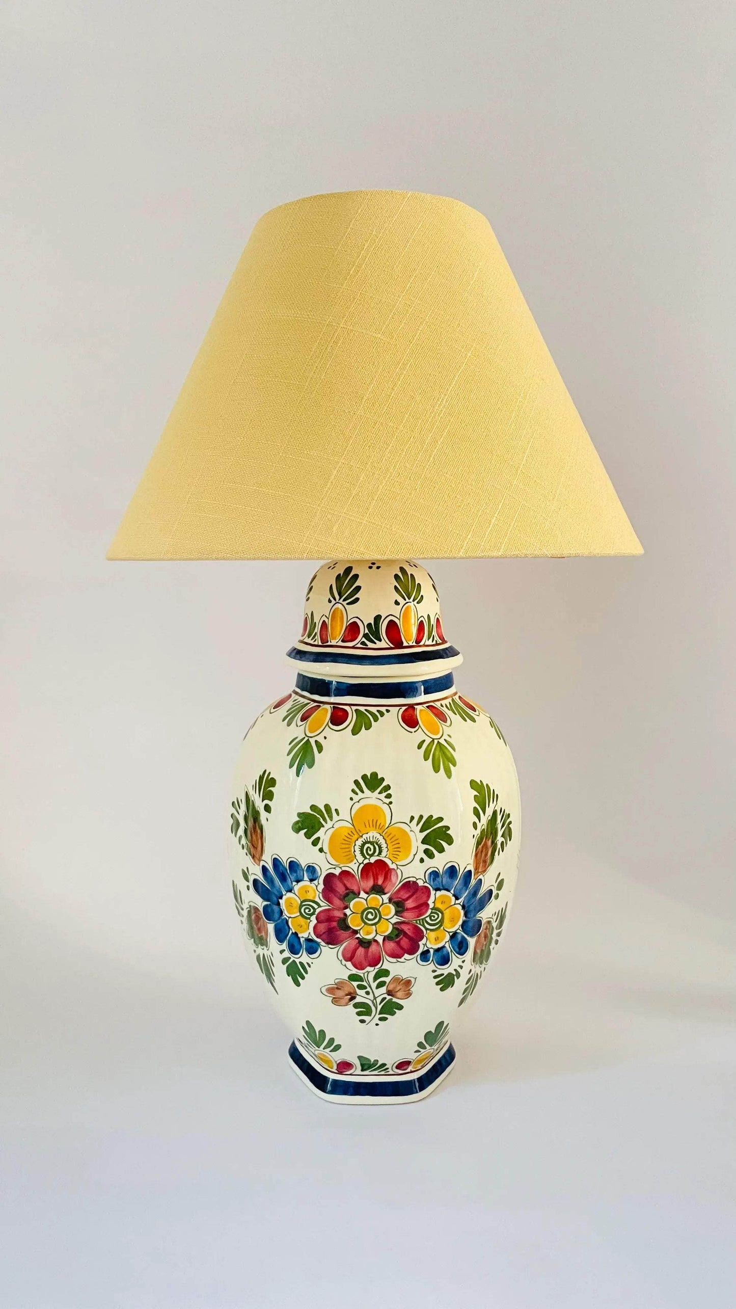 Antique Delft Polychrome Lamp