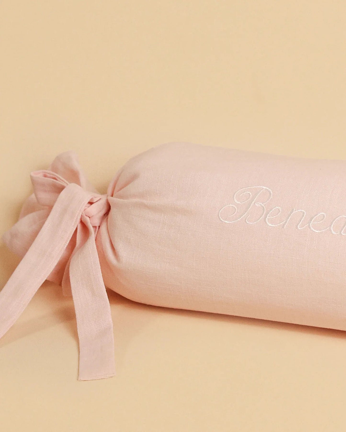 Personalised Baby Pink Bolster Pillow