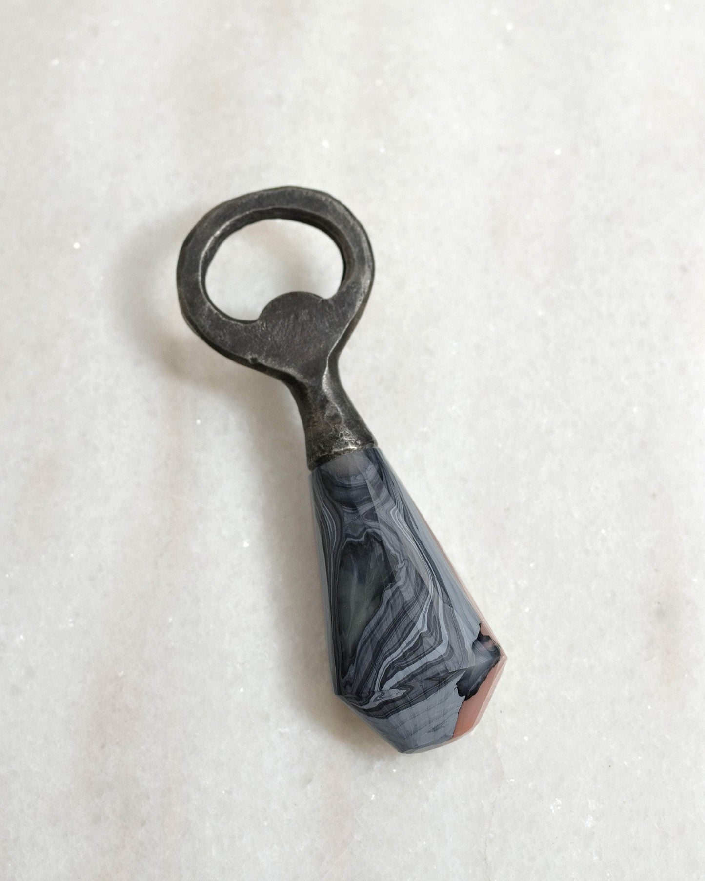 Recycled Plastic & Forged Steel Bottle Opener Stone Rose