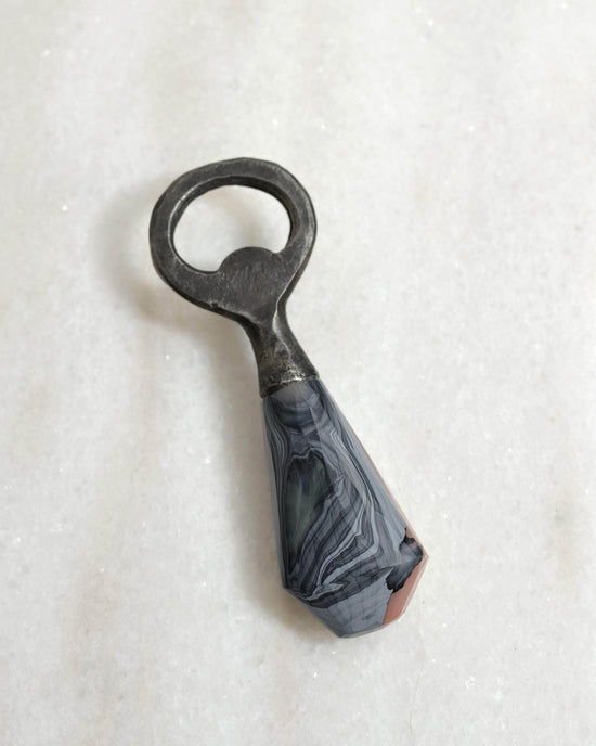 Recycled Plastic & Forged Steel Bottle Opener Stone Rose