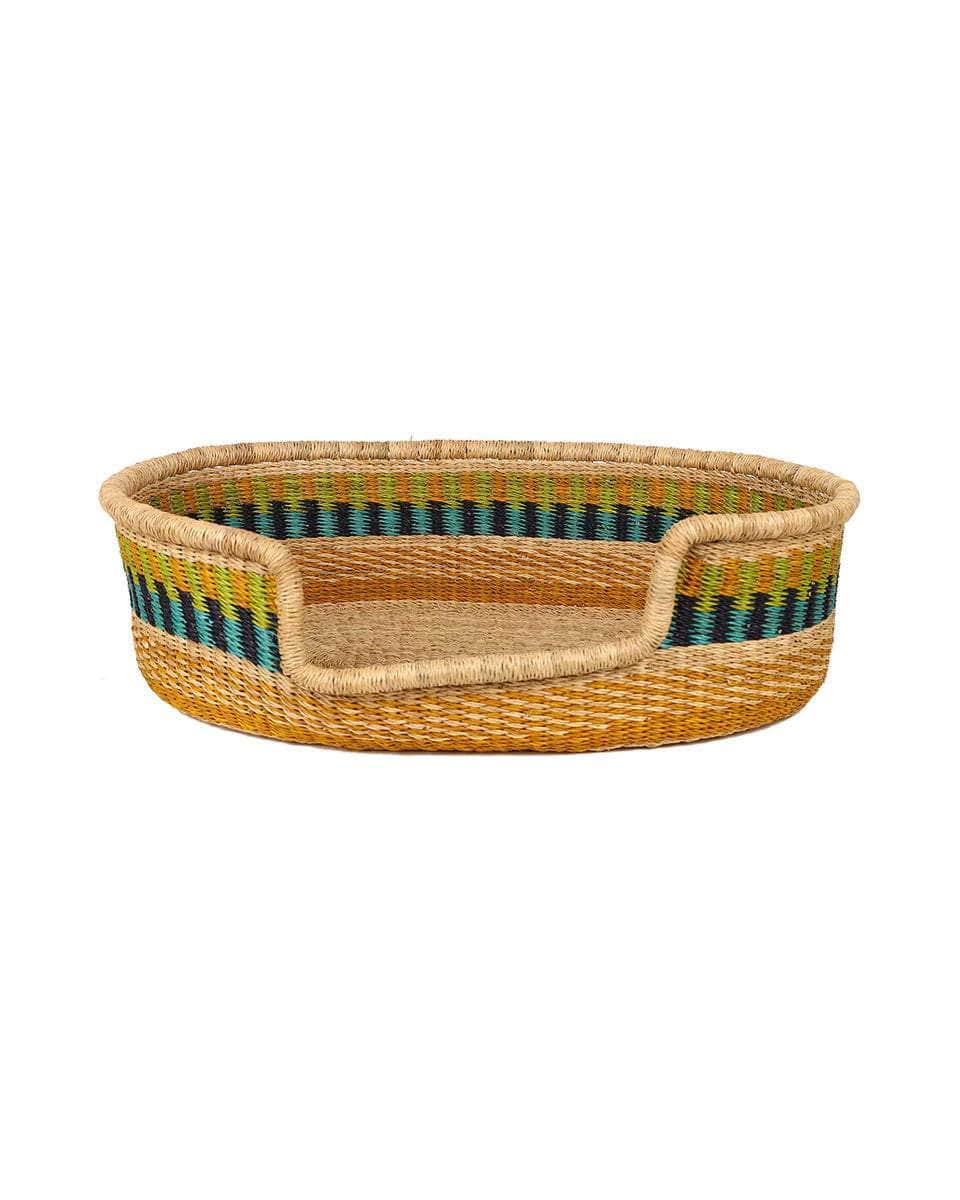 KOBOKO: Gold, Green & Blue Dog Basket - Small