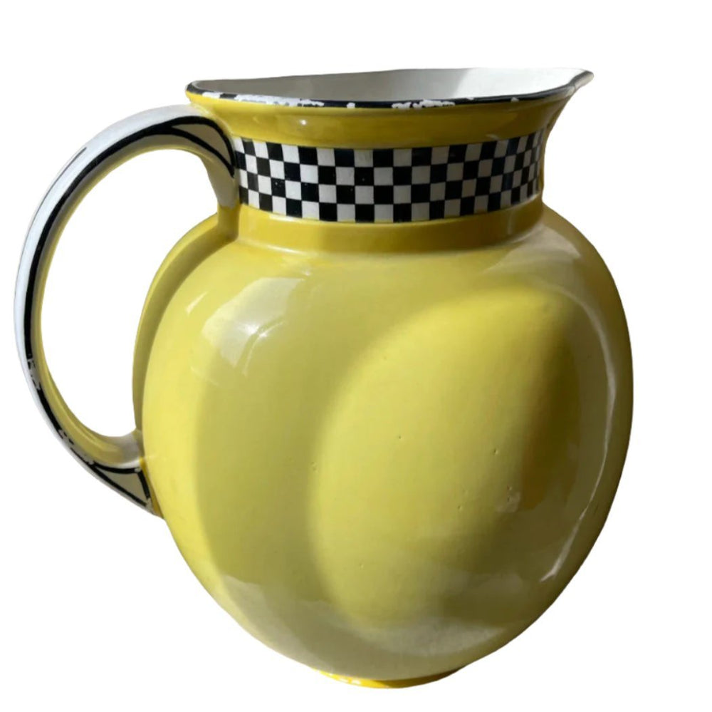 Yellow and chequerboard sun jug