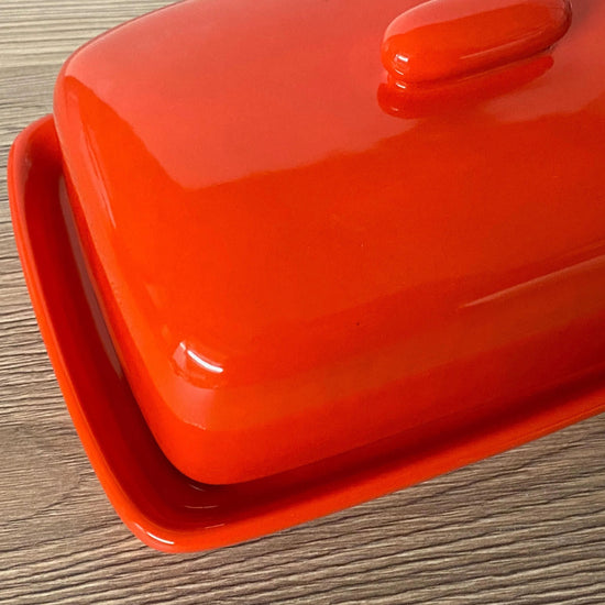 Butter Dish Red Glaze