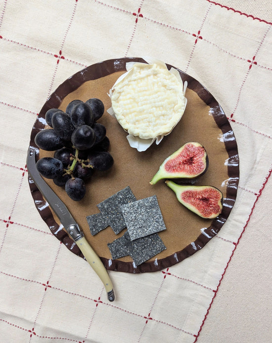 Chocolate Brown Edged Frill Platter