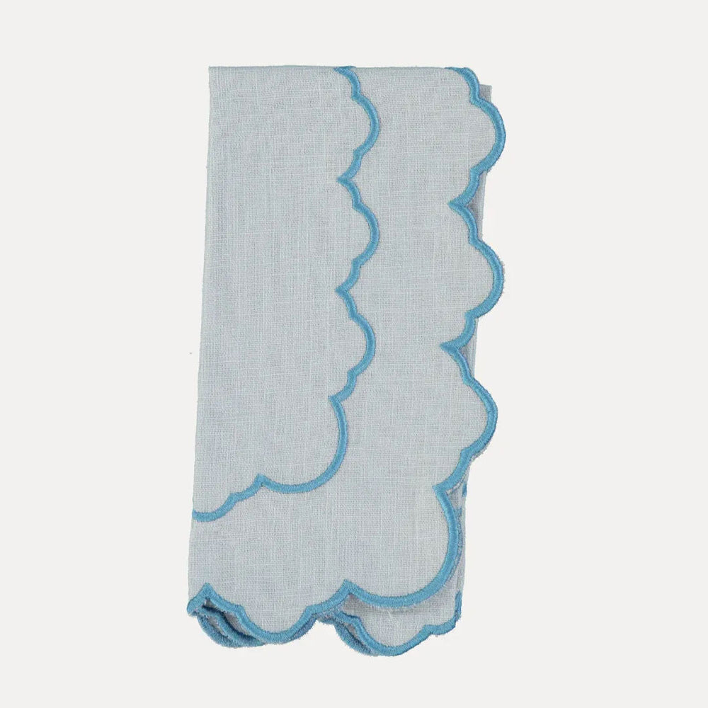 Esmeralda Napkin, Baby Blue with Blue