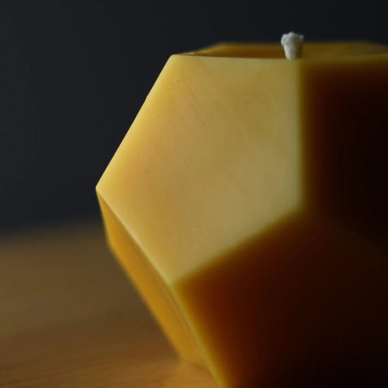 Dodecahedron Candle - Yellow