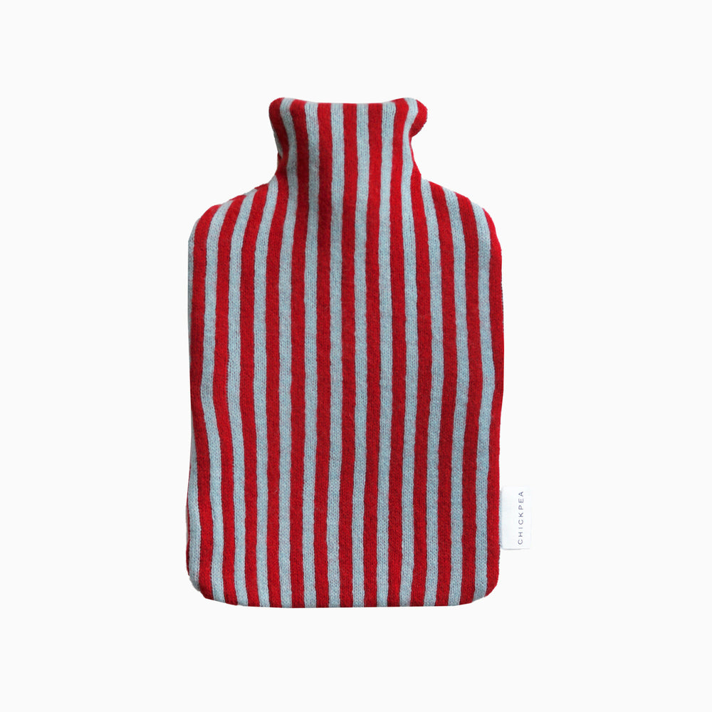 Blue and Red Bold Stripe Hot Water Bottle