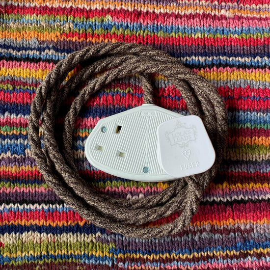 Fabric Extension Cable in Mocha Linen