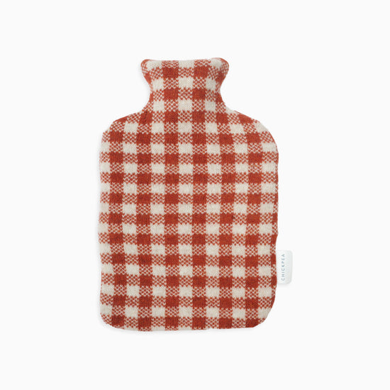 Rust Gingham Hot Water Bottle