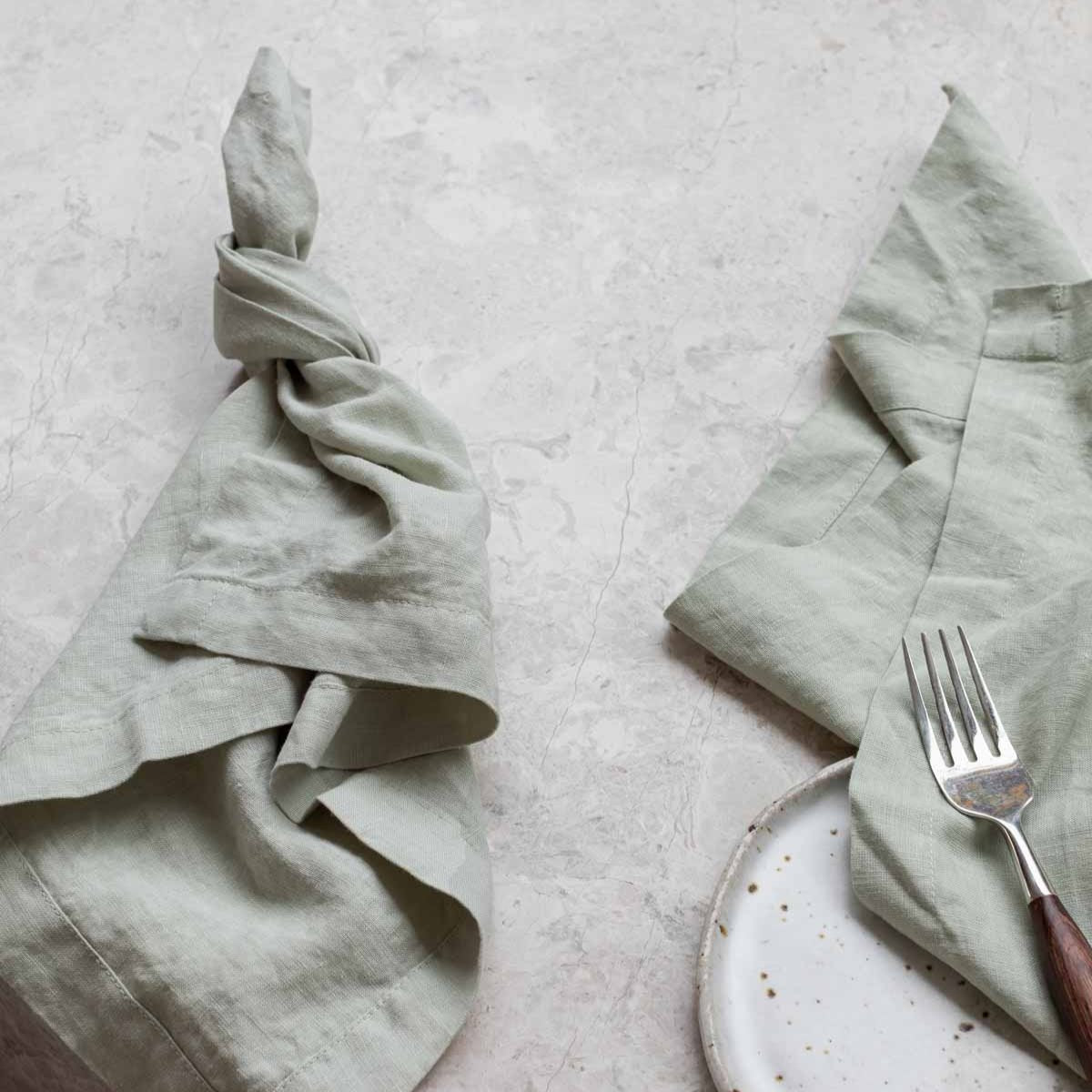 100% Linen Table Napkins - Sage Green (Set of Four)