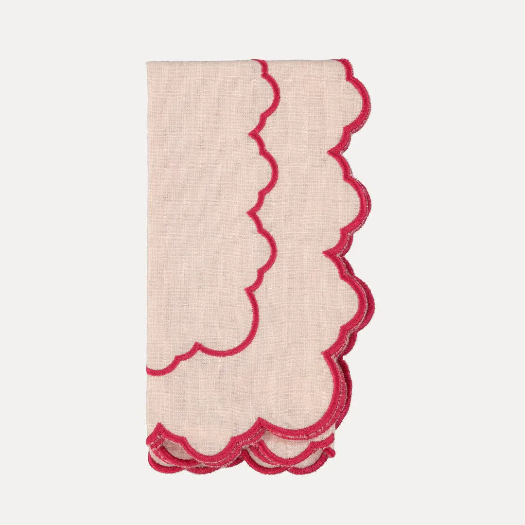 Esmeralda Napkin, Baby Pink with Pink