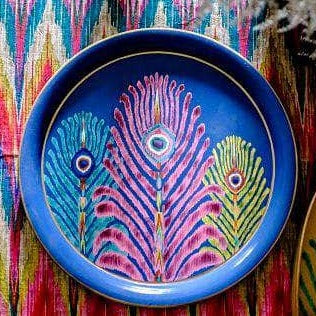 Matthew Williamson Blue Peacock Tray