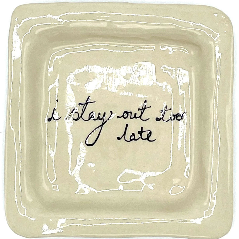 I Stay Out Too Late Trinket Tray Vintage Black