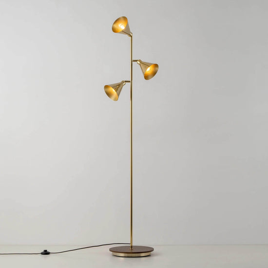 Brass cone floor lamp