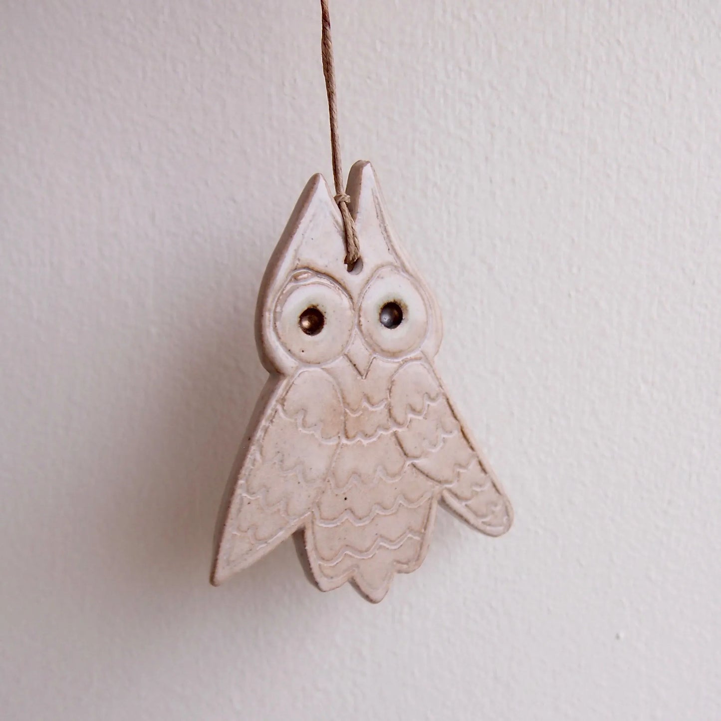 Ceramic Owl Christmas Ornament Decoration