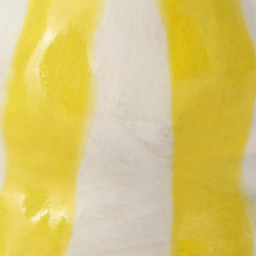 Bright Yellow Candy Stripe Candle Holder