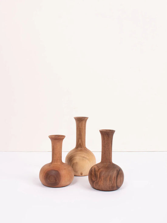 Walnut Wood Mini Vase - Joni