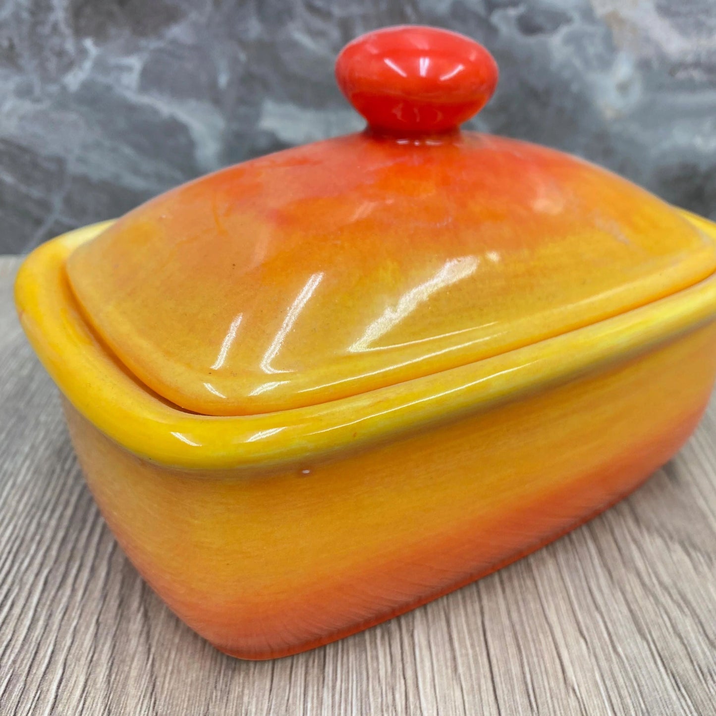 Butter Dish with Lid - Sunrise Glaze