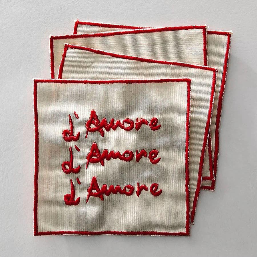 L’Amore - Set of 4 Cocktail Napkins