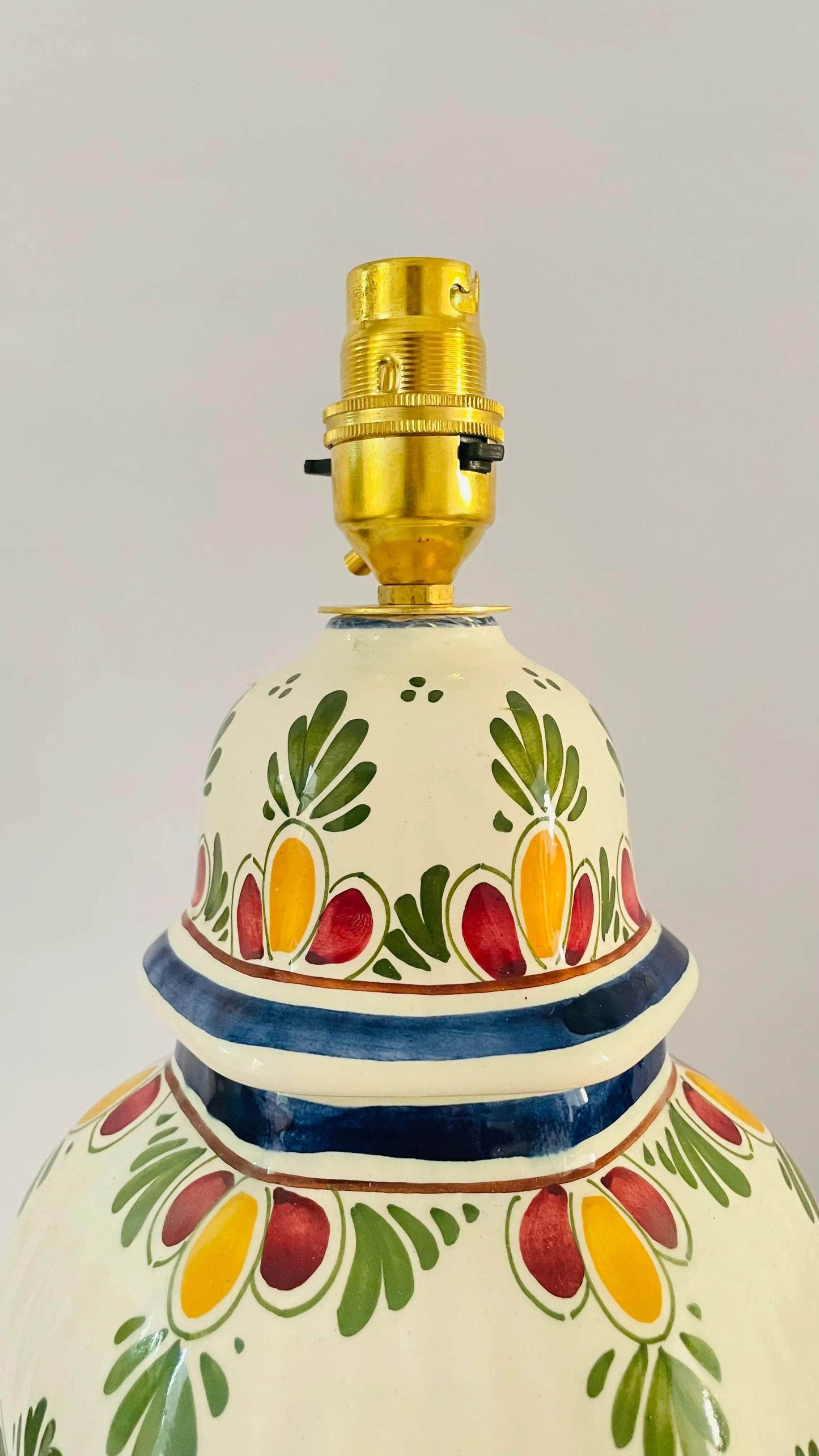 Antique Delft Polychrome Lamp