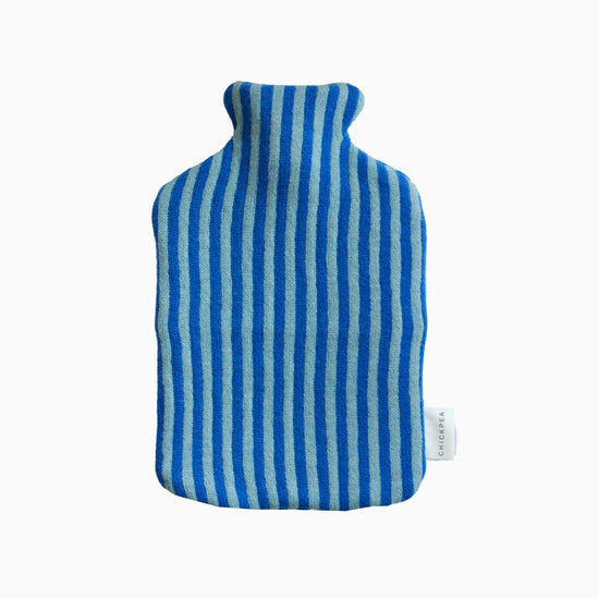 Bright Blue and Blue Bold Stripe Hot Water Bottle