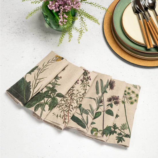 Linen Napkins  AROMATIC HERBS Set of 6