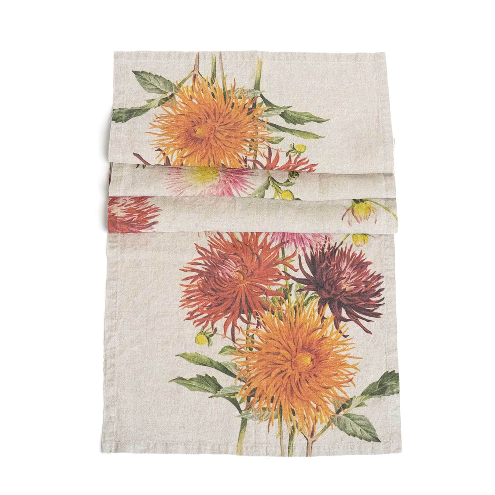 Linen Table Runner COUNTRY FLOWERS