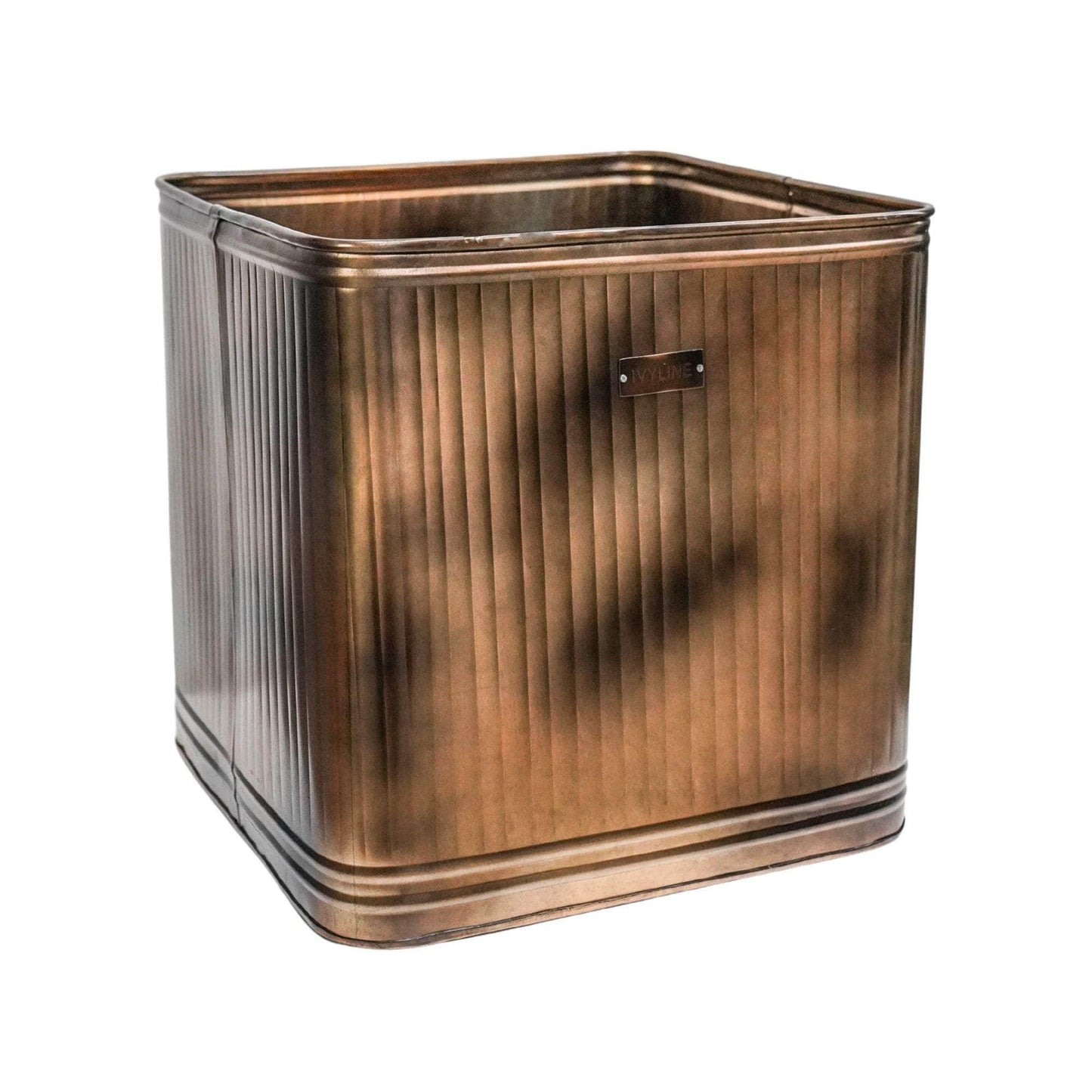 Outdoor Hampton Square Copper Metal Planter