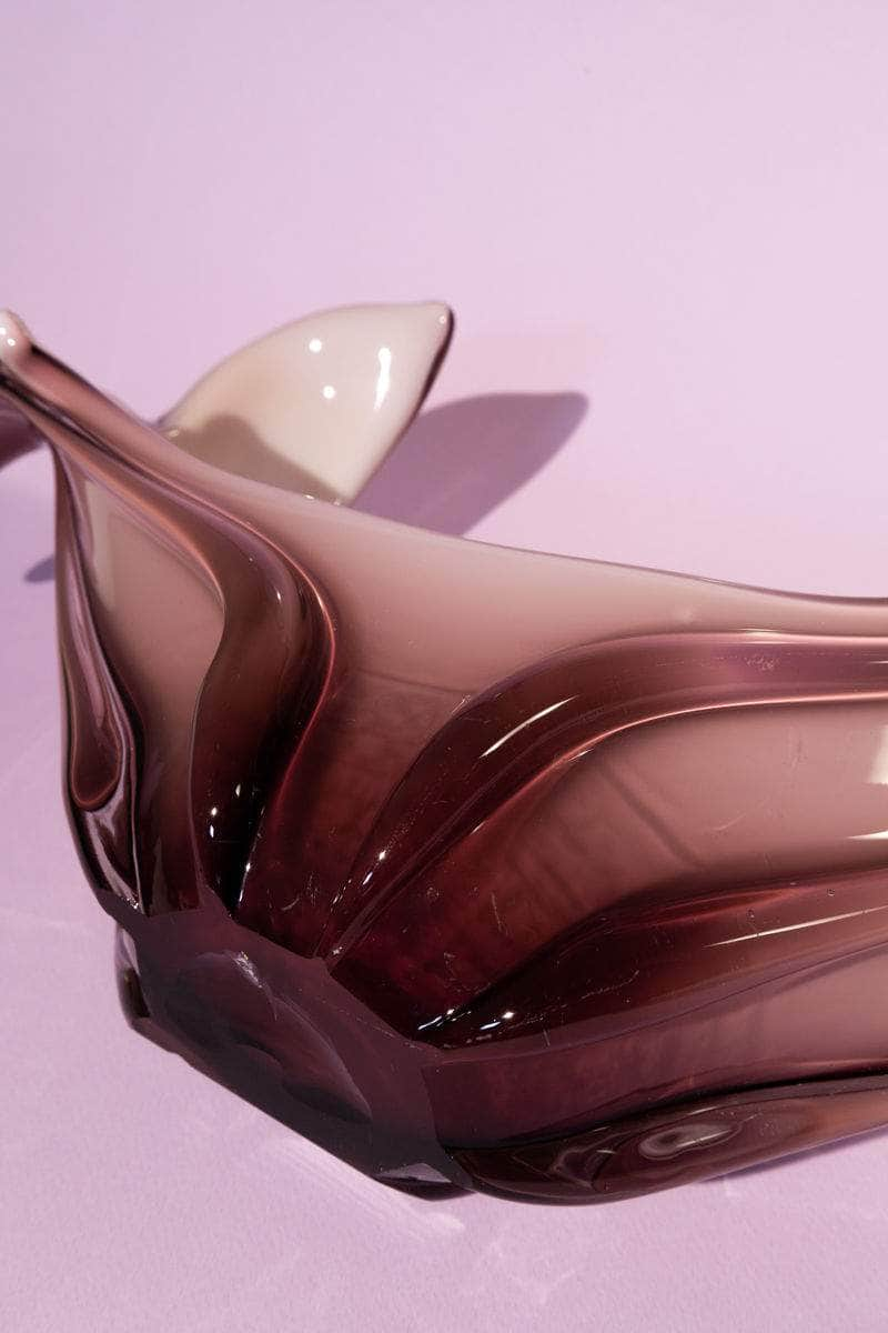 Mid-century Purple Opaline Centerpiece