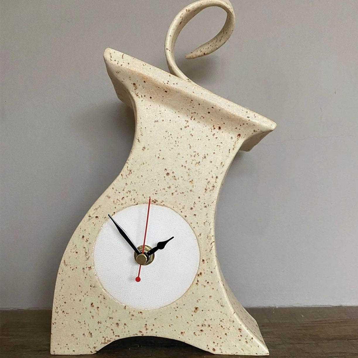 Ceramic Mantel Clock - Oatmeal Speckle