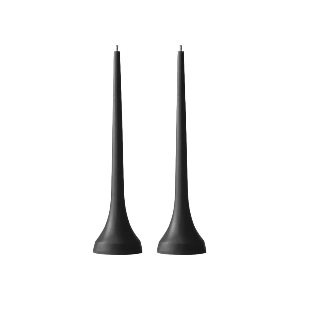 Double Dinner Candles - Black