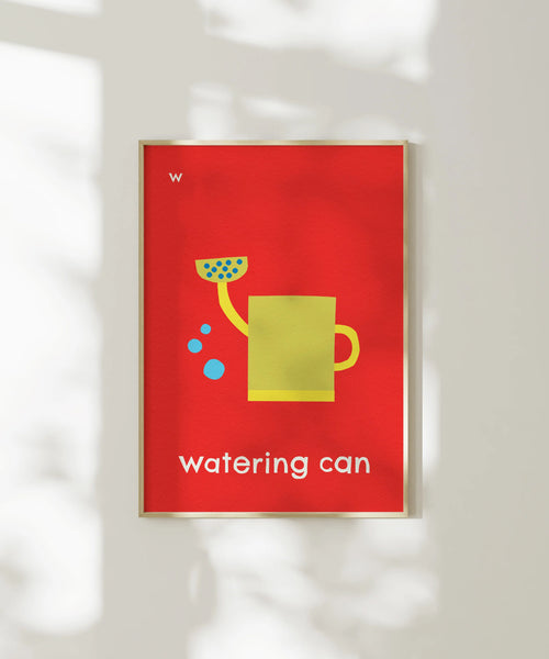 W for Watering Can Print