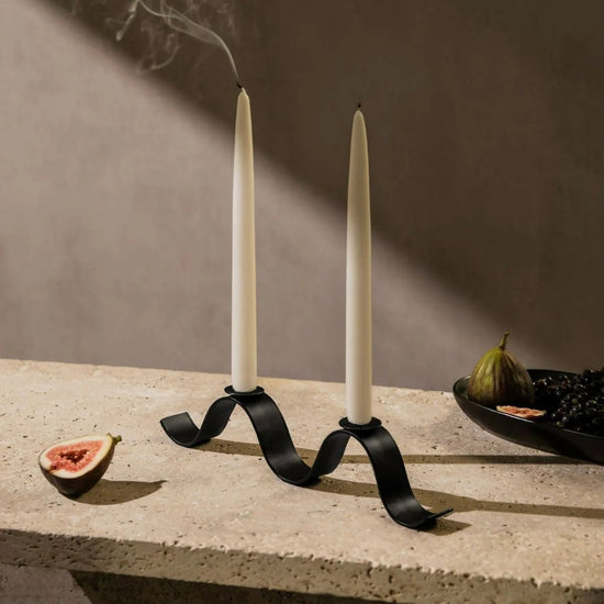 Black Waved Candelabra