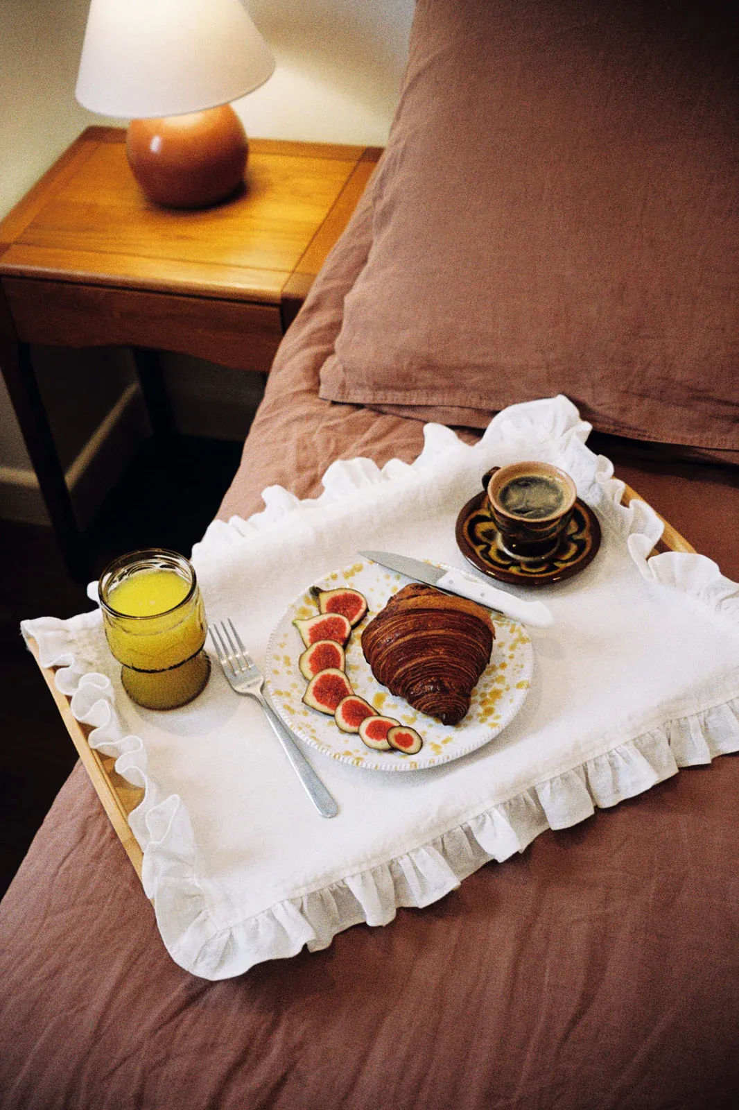 Set of Two Ruffled Casita Linen Placemats