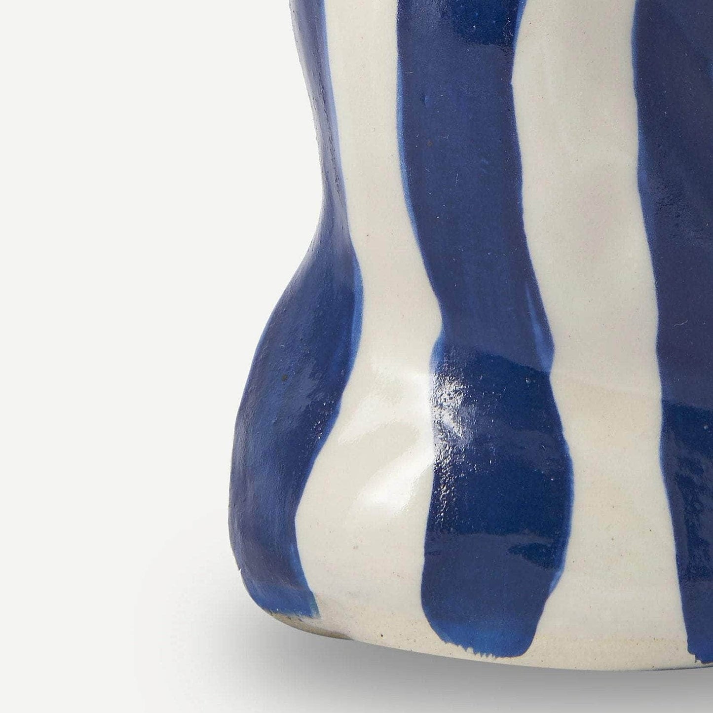 Navy Candy Stripe Vase