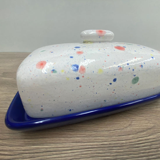 Butter Dish with Celebration Glazed Lid