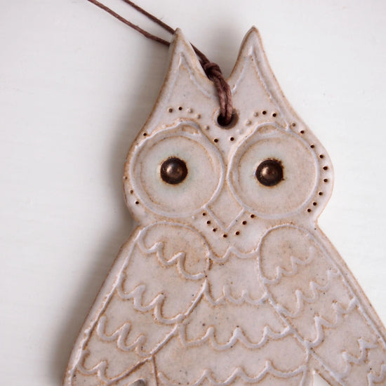 Ceramic Owl Christmas Ornament Decoration