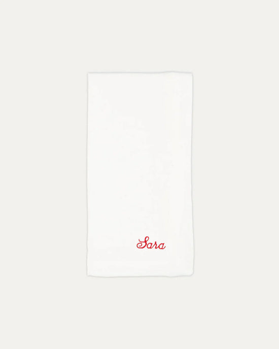 Personalised White Linen Napkin