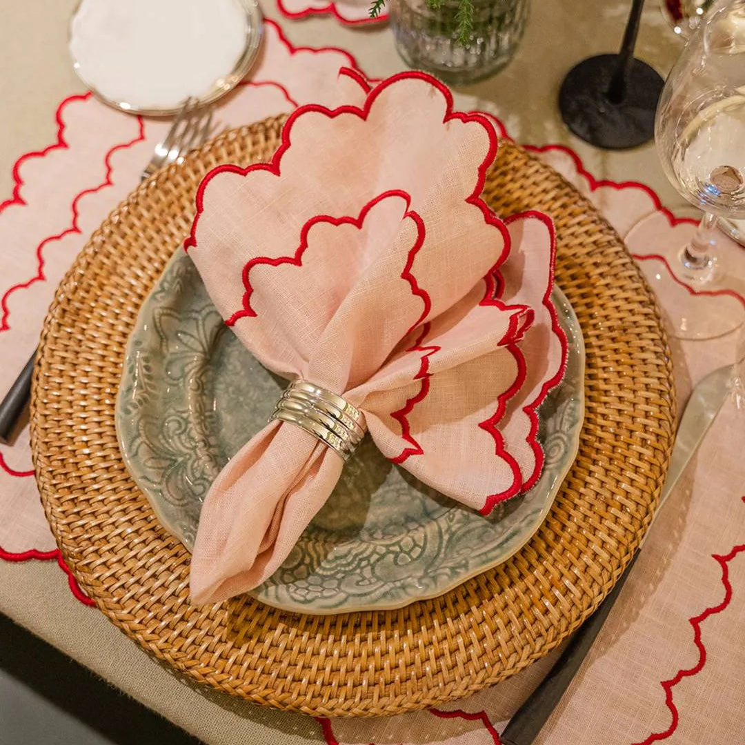 Esmeralda Placemat, Baby Pink with Pink