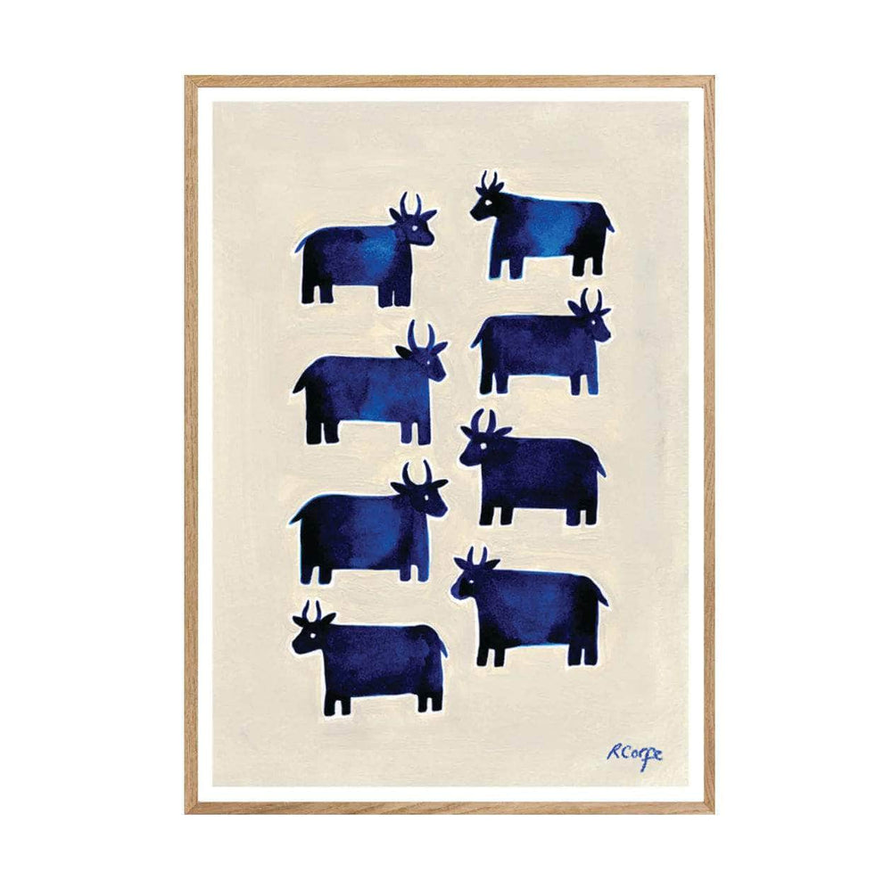 A2 - 'Moo' Blue Cow Print