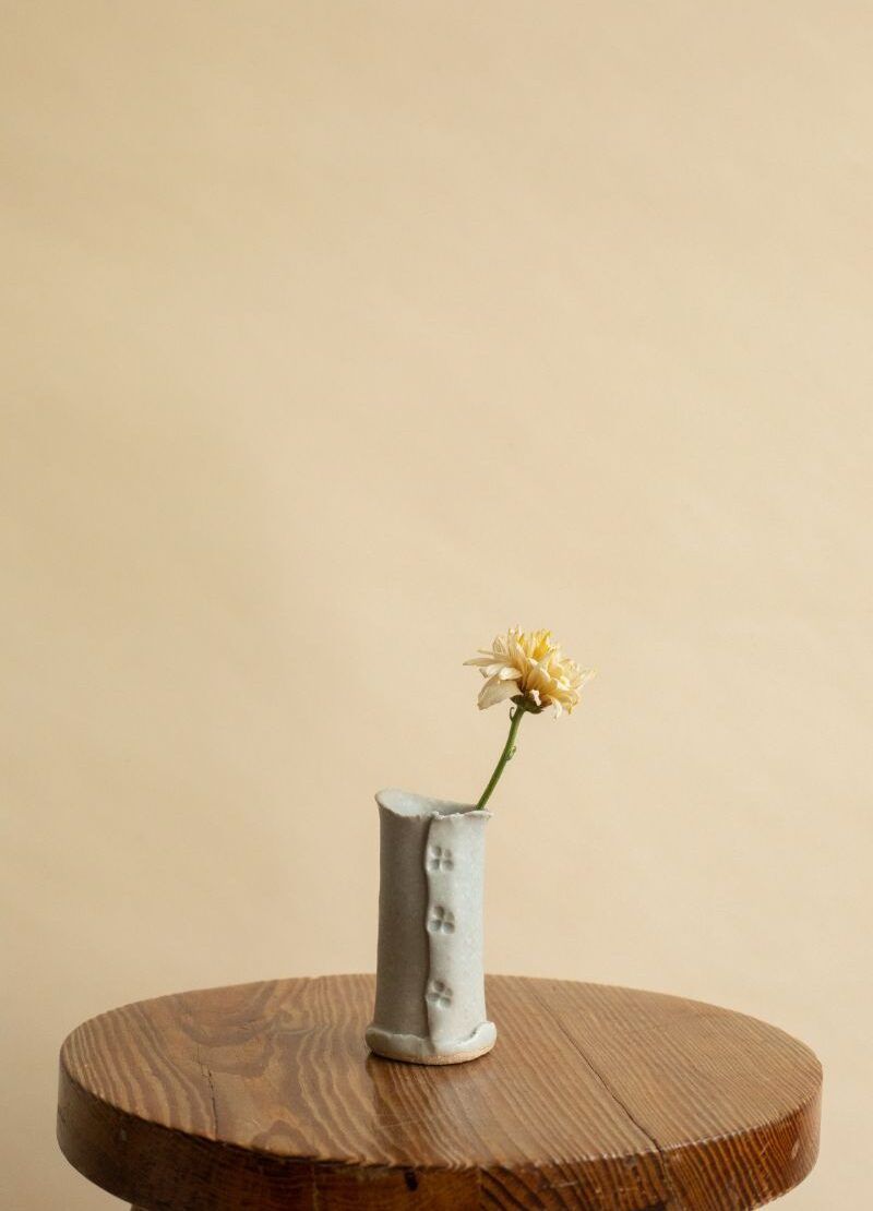 Pale Grey Flower Vase