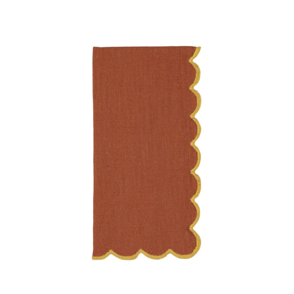 Aurora Napkin, Terracotta with Yellow