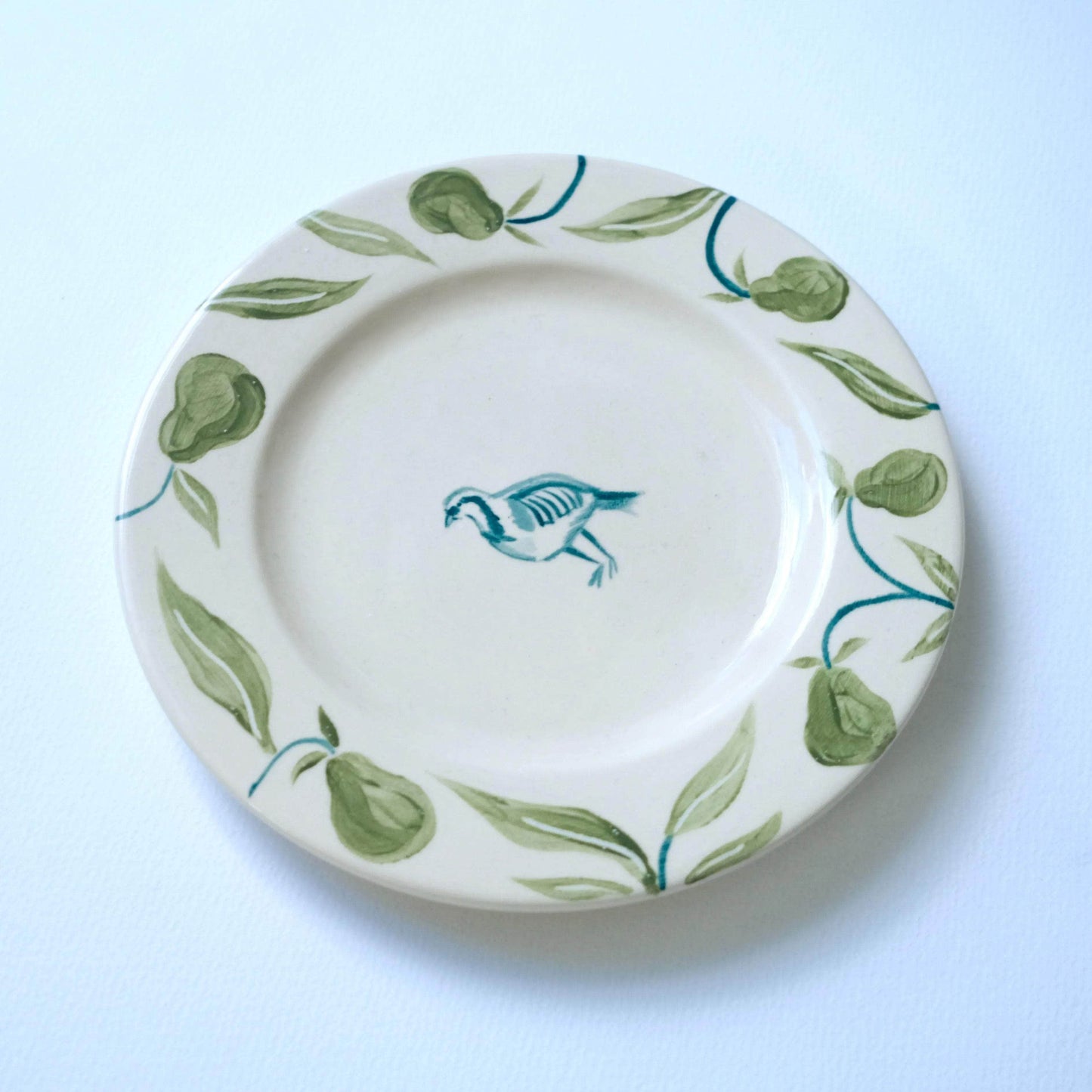 ‘And a Partridge in a Pear Tree’ Christmas Hand-Painted Dessert Plate