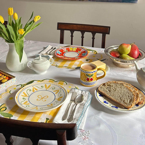 Yellow Ribbon Fleur Dessert Plate