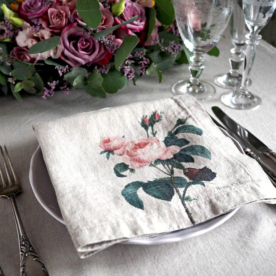 Linen Napkins GARDEN FLOWERS Set of 6