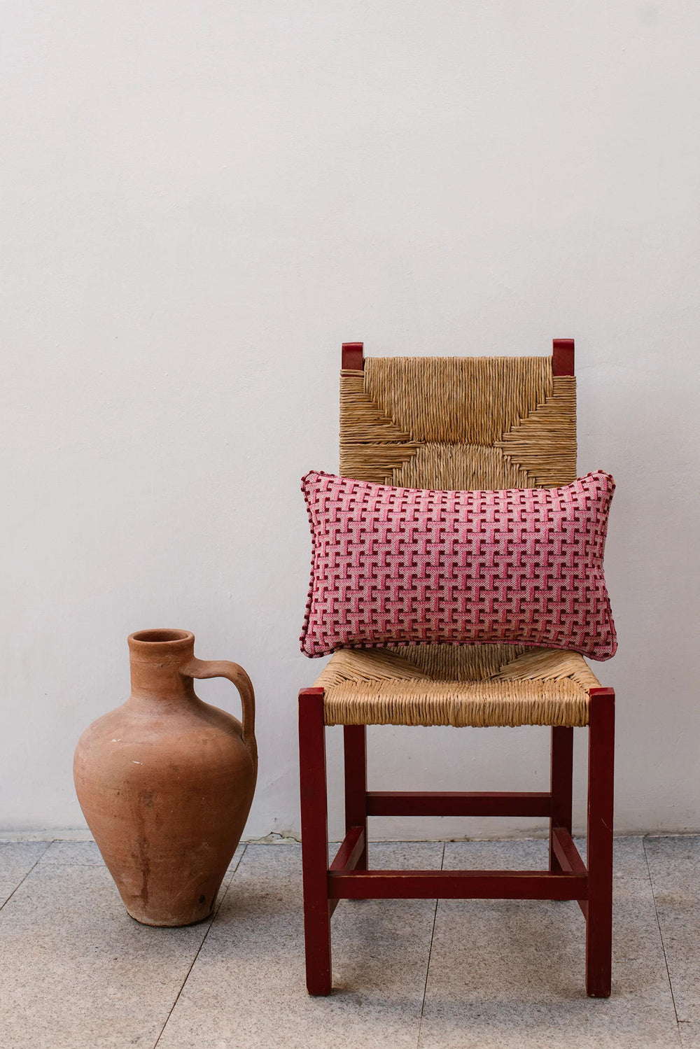 Double Sided Cushion Laura Moss & Caramel x Janis Bordeaux & Pink