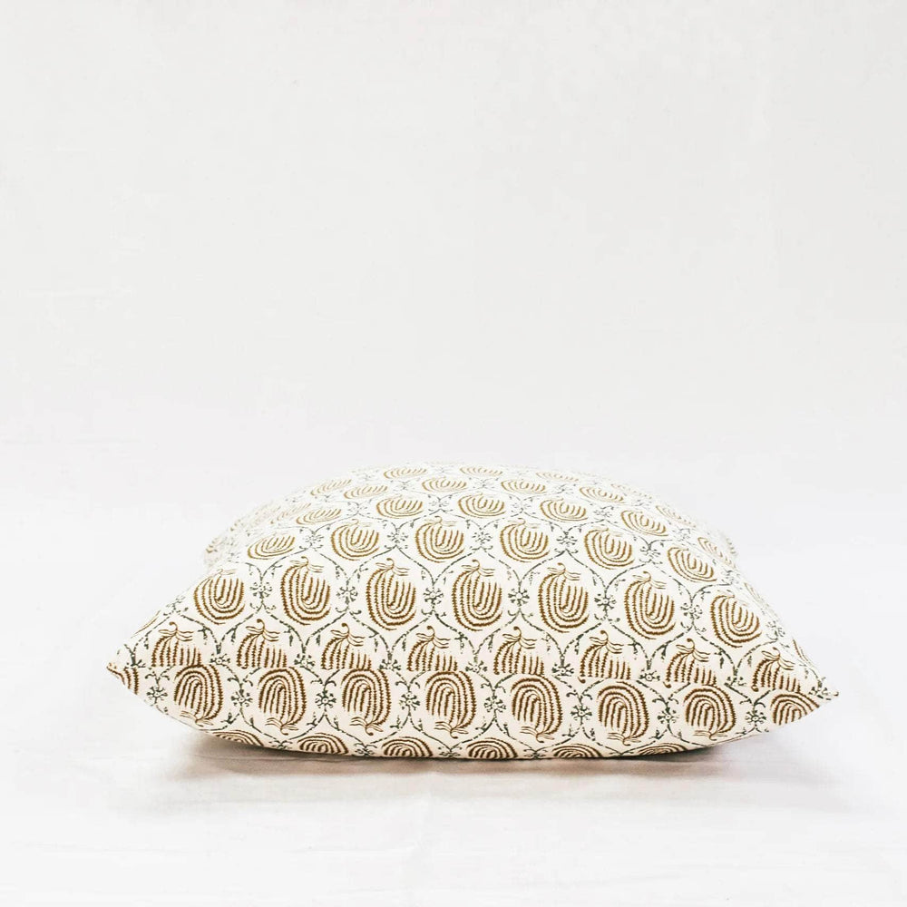 Trellis Cotton Scatter Cushion in Ochre