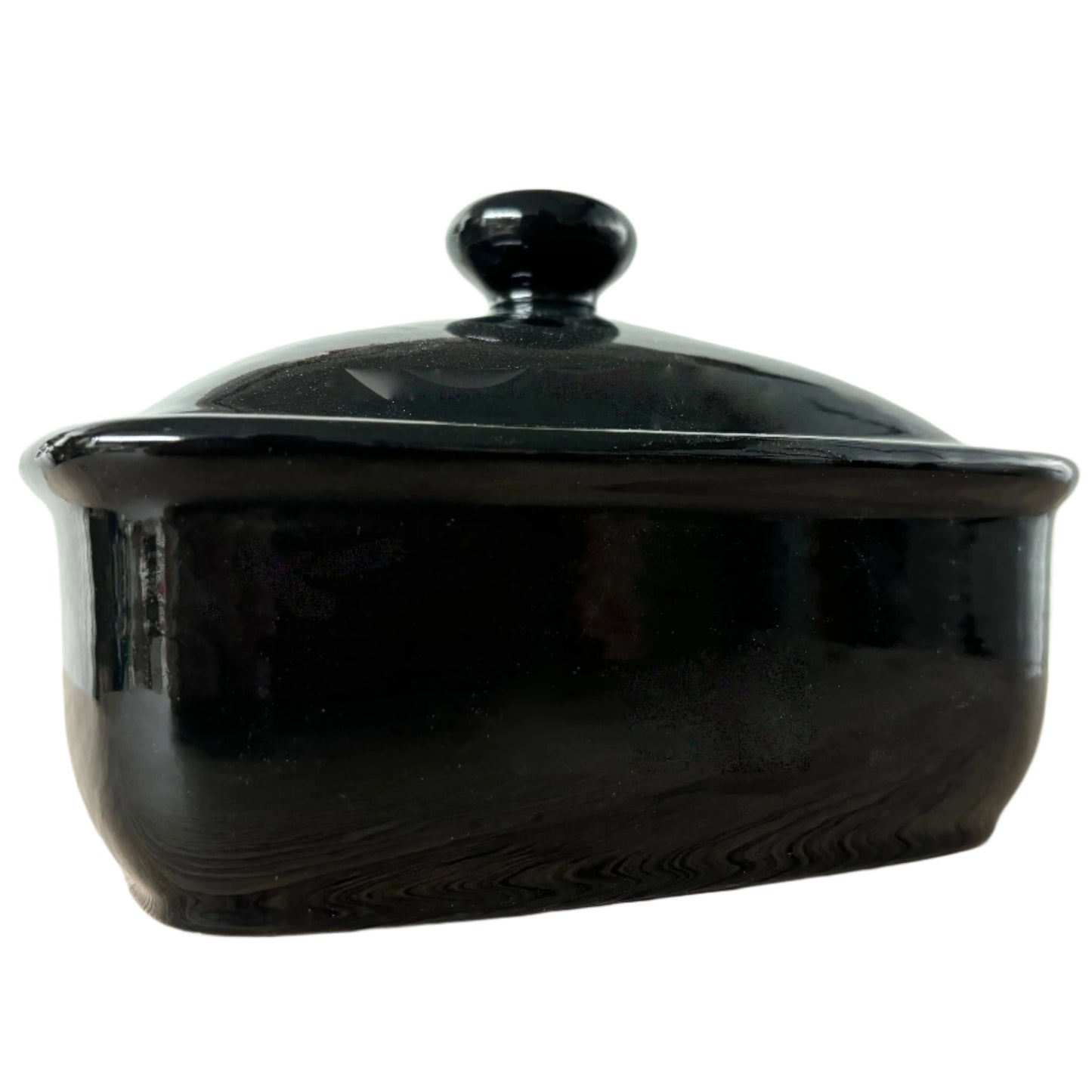 Butter Dish with Lid - Jet Black Glaze